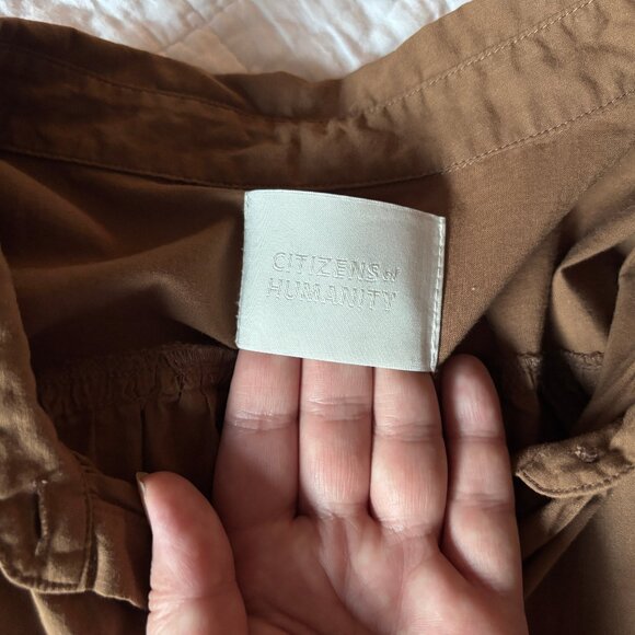 SzM Citizens of Humanity Cap-Sleeve Blouse in Mocha Mousse - RUNS LARGE - Picture 10 of 12